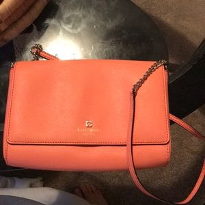 Pink Kate spade purse with chain